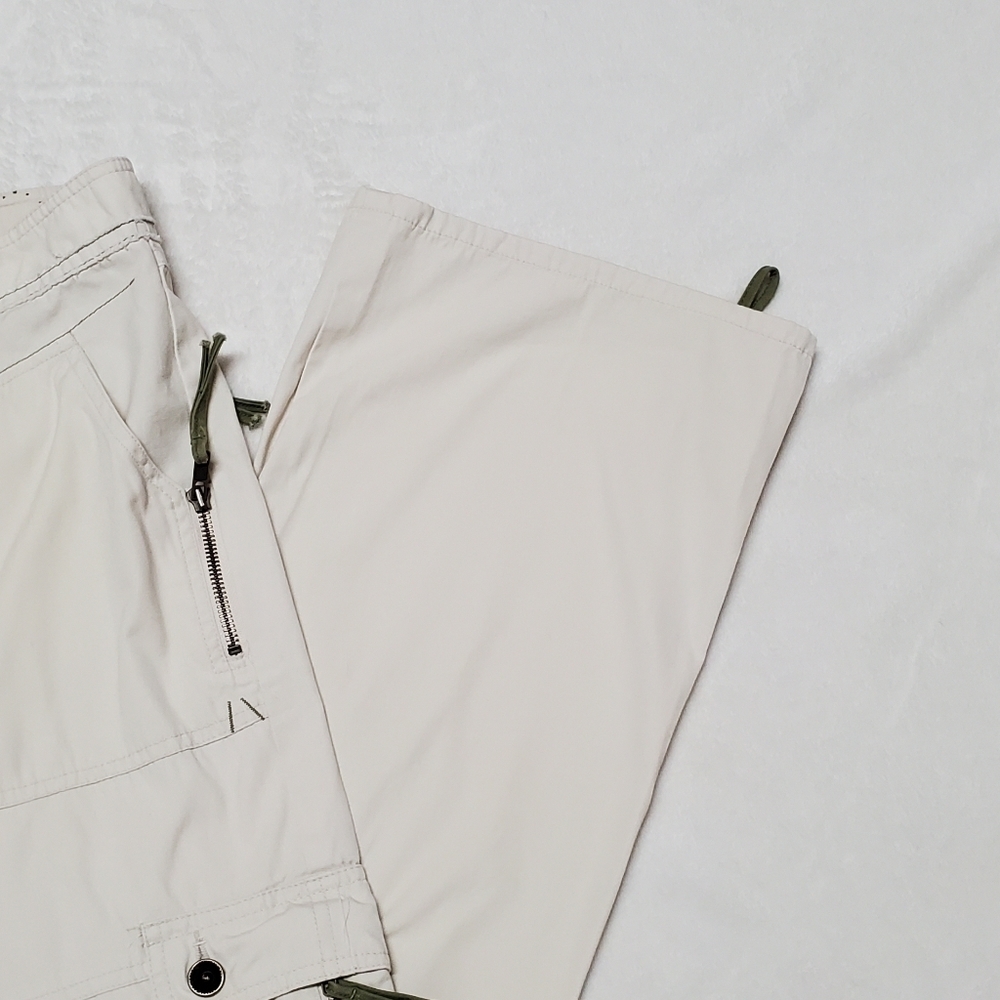 Rare Allyance ATG Grunge Cream Green Floral Low Rise Lace-up Flare Cargo Pants - Picture 10 of 16